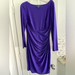 Purple Ralph Lauren dress with ruched side